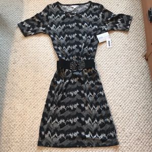 NWT LuLaRoe XL Julia Dress / Tunic in greys &black